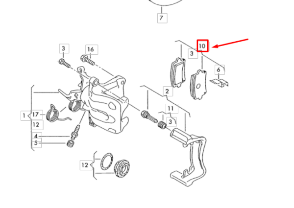 AUDI A1 GB Rear Wheel Brake Pads Set 2Q0698451A ORIGINAL - Image 2