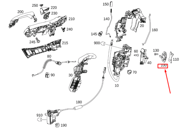 MERCEDES-BENZ S W222 Front Left Door Lock Striker A0997230300 ORIGINAL - Image 2