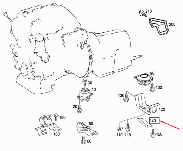 MERCEDES-BENZ R W251 Rear Transmission Support A2512420132 ORIGINAL