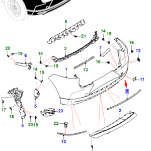 JAGUAR I-PACE X590 Rear Bumper Centre Finisher T4K5815 ORIGINAL
