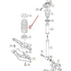 AUDI A3 8P Rear Coil Spring 8P0511115BN ORIGINAL