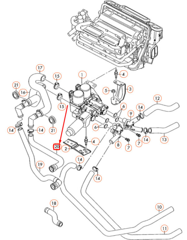 AUDI A8 D3 Feed Coolant Hose LHD 4E0265371F ORIGINAL - Image 2