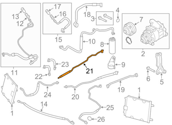AUDI R8 42 A/C Conditioning Pipe Line 420260740B ORIGINAL