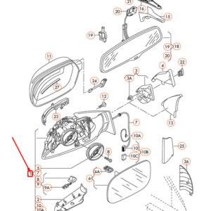 AUDI Q5 8R Front Left Mirror Mount Adjusting Unit RHD 8R2857409H01C ORIGINAL