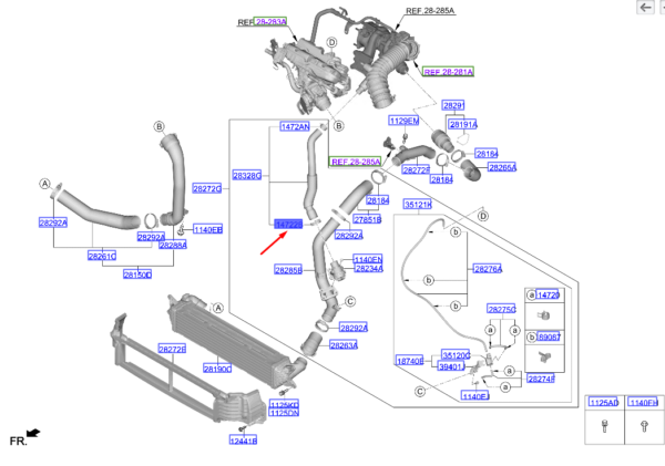 HYUNDAI i20 MK3 Intercooler Hose Clamp 1472243006S ORIGINAL