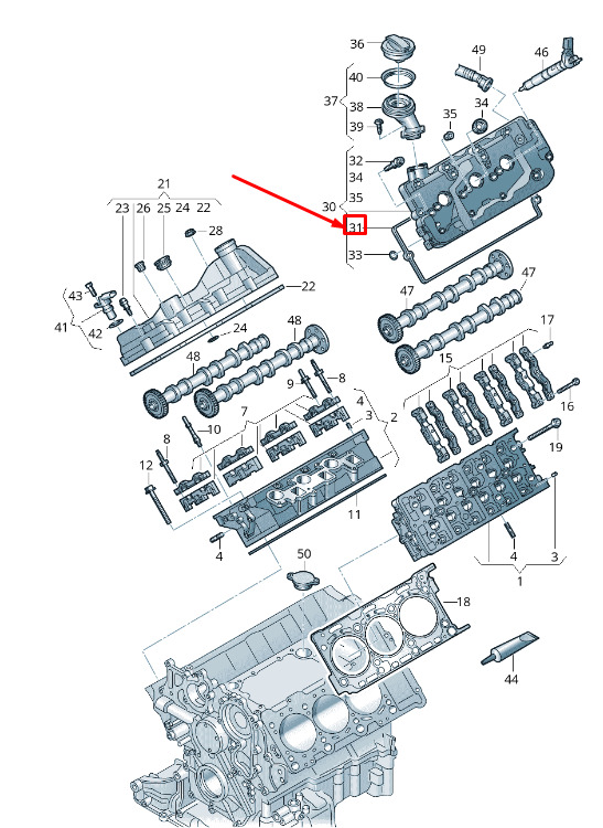 AUDI A4 Avant B9 Cylinder Head Cover Gasket 059103483AG ORIGINAL 2 AUDI A4 Avant B9 Cylinder Head Cover Gasket 059103483AG ORIGINAL - Image 2