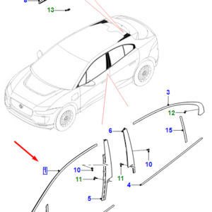 JAGUAR I-PACE X590 Front Right Door Top Strip T4K6000 ORIGINAL