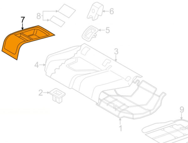 AUDI A5 S5 8T Rear Seat Storage Tray 8T08850796PS ORIGINAL