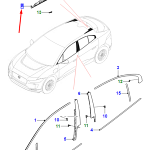 JAGUAR I-PACE X590 Roof Right Moulding Reinforcement T4K9741 ORIGINAL