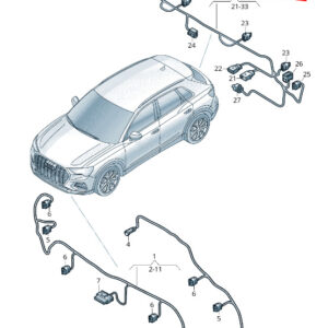 AUDI Q3 F3 Rear Parking Aid Wiring Set 83A971104AP ORIGINAL