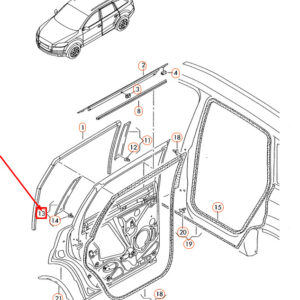 AUDI Q7 4L Rear Right Door C-Pillar Trim 4L0839904Y9B ORIGINAL