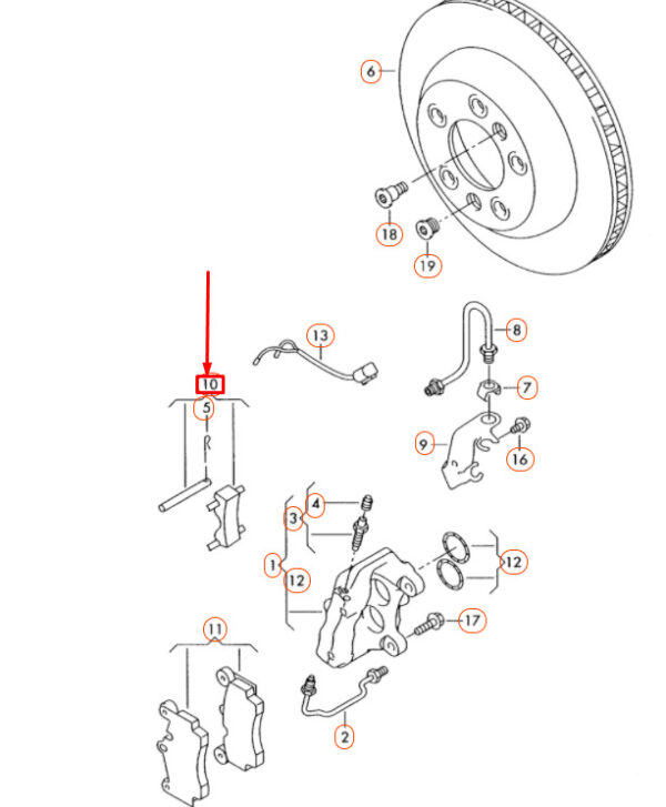 AUDI Q7 4L Rear Disc Brake Pads Fixing Parts Set 7L0698269 ORIGINAL - Image 2