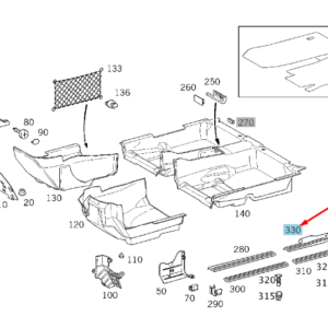 MERCEDES-BENZ E W210 Rear Left Entrance Inside Rail A21068025357D66 ORIGINAL