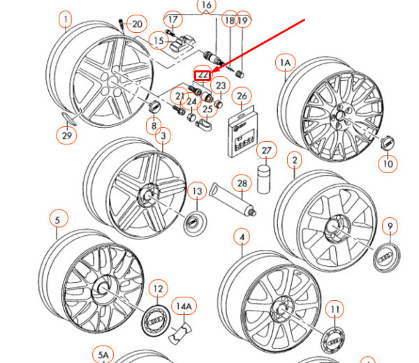 AUDI A6 C6 Wheel Bolt 4F0698139B809 ORIGINAL - Image 2