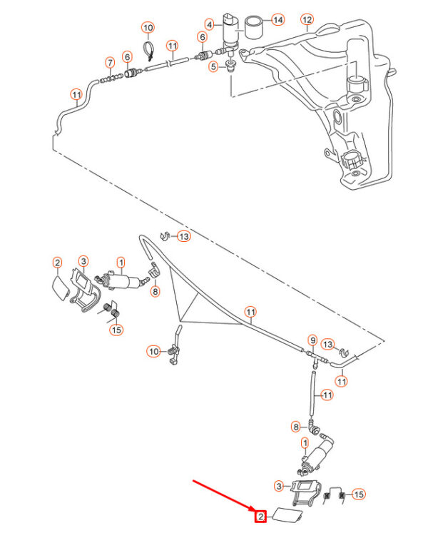 AUDI Q5 8R Right Headlight Washer Cover Cap 8R0955276EGRU ORIGINAL