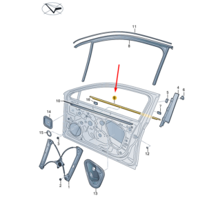 SKODA SUPERB MK3 Front Right Window Aperture Seal 3V0837476FJV1 ORIGINAL