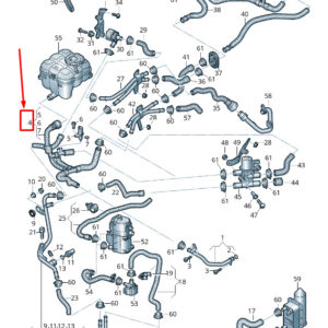 AUDI Q7 4M Coolant Hose With Quick Release Coupling 4M0265356C ORIGINAL