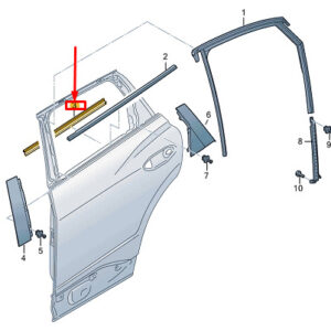 AUDI Q4 E-Tron Rear Left Inner Door Window Molding 89A839479 ORIGINAL