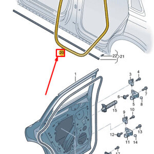 AUDI Q4 E-Tron Rear Left Inner Door Sealing Rubber 89A833721A ORIGINAL