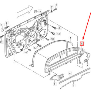 AUDI A3 8P1 Front Left Window Frame 8P3837629A ORIGINAL
