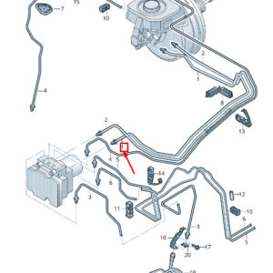 AUDI Q5 FY Brake Pipe From Brake Cylinder To Hydraulics 80C614705AG ORIGINAL