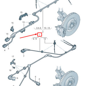 AUDI RS3 Front Left Speed Sensor Wiring Harness 8V4927903F ORIGINAL