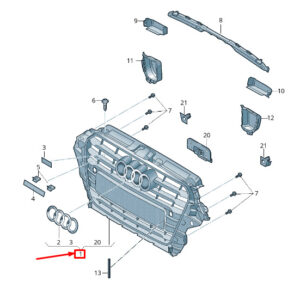AUDI A3 Sportback 8V Radiator Grille 8V3853651J 1QP 8V3853651J1QP ORIGINAL