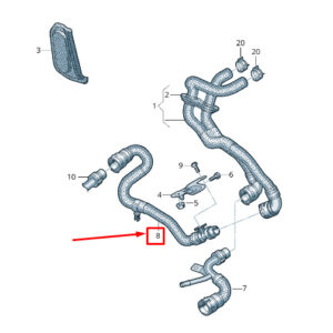 AUDI A6 C8 Coolant Hose With Quick Release Coupling 4K0819344B ORIGINAL