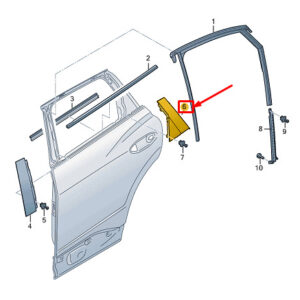 AUDI Q4 E-Tron Rear Right Door C-Pillar Trim 89E839904 ORIGINAL