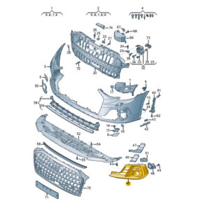 AUDI A8 4N Front Bumper Left Grille 4N0807679NDBF ORIGINAL