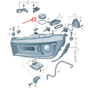 AUDI Q5 FY Front Inner Headlight Bulb Cover Cap 80A941607 ORIGINAL