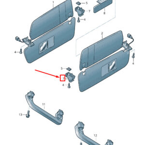 AUDI Q7 4L Right Inner Sun Protection Holder 4L0859562B3W5 ORIGINAL