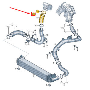 AUDI A1 GB Engine Charge Air Hose 2Q0145838 ORIGINAL