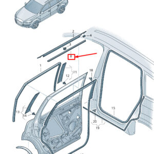AUDI Q7 4L Rear Right Inner Door Window Aperture Seal 4L0839480 ORIGINAL