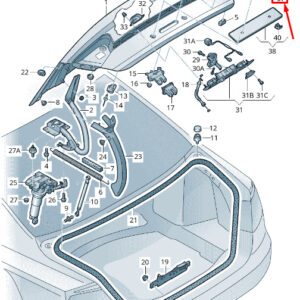 AUDI A8 4H Rear Bumper License Plate Bracket 4H0827113F9B9 ORIGINAL