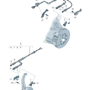 AUDI Q7 4M Rear Right ABS Wheel Speed Sensor Wire Harness 4M0972254M ORIGINAL