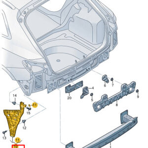 AUDI A3 Sportback 8Y Rear Right Bumper Guide Section 8Y4807378 ORIGINAL