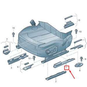 AUDI A8 4H Front Right Outer Guide Rail Cover 4H0881458ET1 ORIGINAL