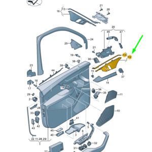 AUDI A4 B9 Front Left Door Switch Trim RHD 8W2959521B6PS ORIGINAL