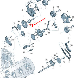 AUDI Q7 4M Engine Chain Sprocket Bearing Pin 06E109220B ORIGINAL