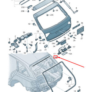 AUDI Q5 8R Rear Upper Hatch Seal 8R0827669 ORIGINAL