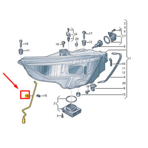 AUDI A3 Sportback 8Y Right Headlight Hose 8Y0941718B ORIGINAL