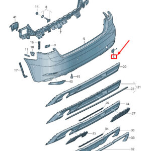 AUDI A3 Sportback 8V Rear Bumper Towing Eye Cover 8V3807441BGRU ORIGINAL
