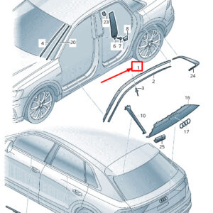 AUDI Q8 4MN Right Roof Molding 4M88537043Q7 ORIGINAL