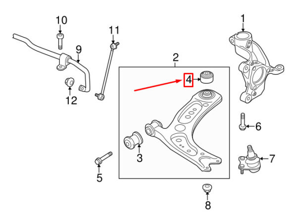 AUDI A3 Sportback 8V Rear Suspension Control Arm Bushing 81A407183 ORIGINAL - Image 4