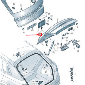 AUDI A5 Sportback F5 Rear Bumper License Plate Bracket 8W8827113A9B9 ORIGINAL
