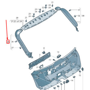 AUDI E-TRON GEN Left Upper Rear Lid Trim Panel 4KE8676074PK ORIGINAL