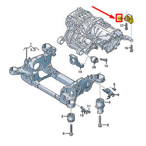 AUDI E-TRON GT Rear Left Engine Frame Mount Bracket 9J1399111D ORIGINAL