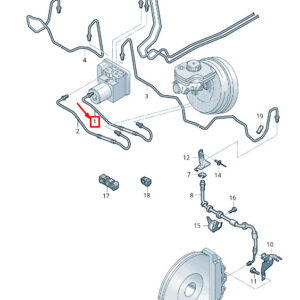 AUDI R8 4S Brake Pipe From Brake Cylinder To Hydraulics4S2614705B ORIGINAL