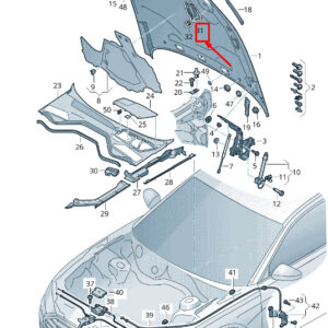 AUDI A8 4N Right Bonnet Striker 4N0823186C ORIGINAL